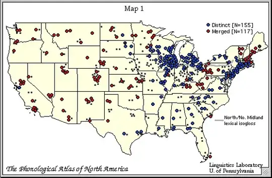 Map of the cot-caught merger