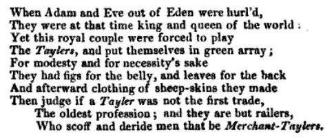 Ditty in commendation of the Merchant-tailors’ Trade