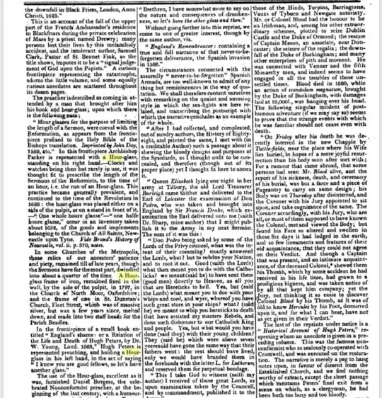 photograph from the 1700s showing "a hour" used several times