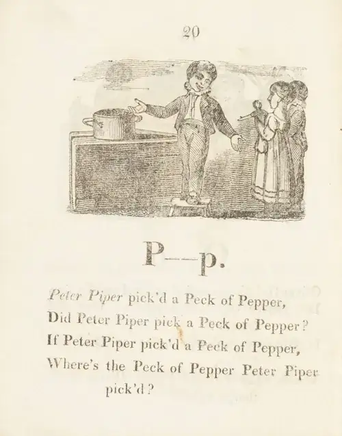 Page from original publication of Peter Piper’s Practical Principles of Plain and Perfect Pronunciation