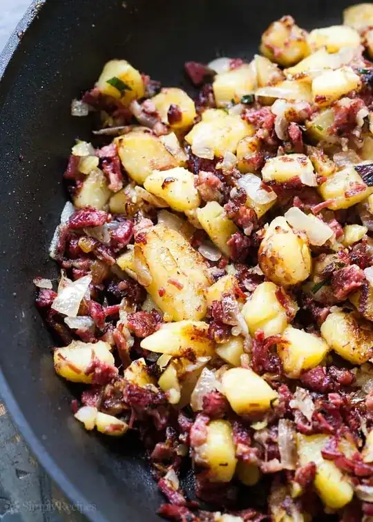 skillet potato and meat hash