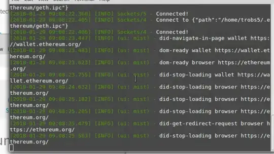 Terminal after typing mist geth