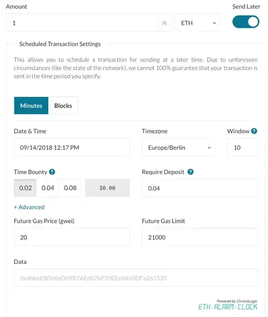 MyCrypto interface for scheduling