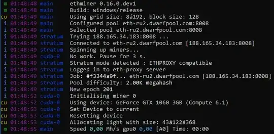 ethminer result