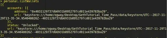 Output of the personal.listWallets in geth console