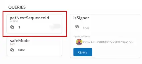 Parity getNextSequenceId query