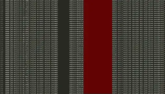 Screenshot of Geth logs