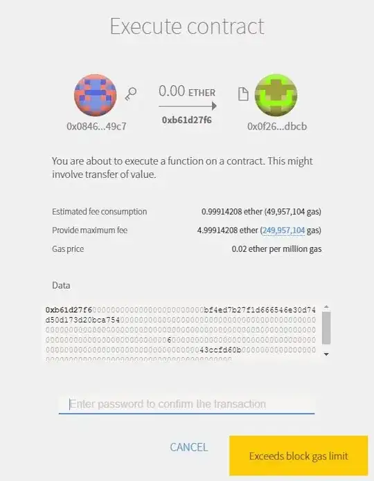 Error: Exceeds block gas limit