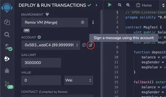 Sign message in Remix. Entered VALUE will be included in transaction.