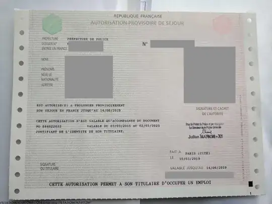 Autorisation provisoire de séjour