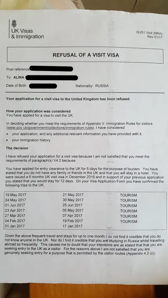 I'm attaching the refusal notice