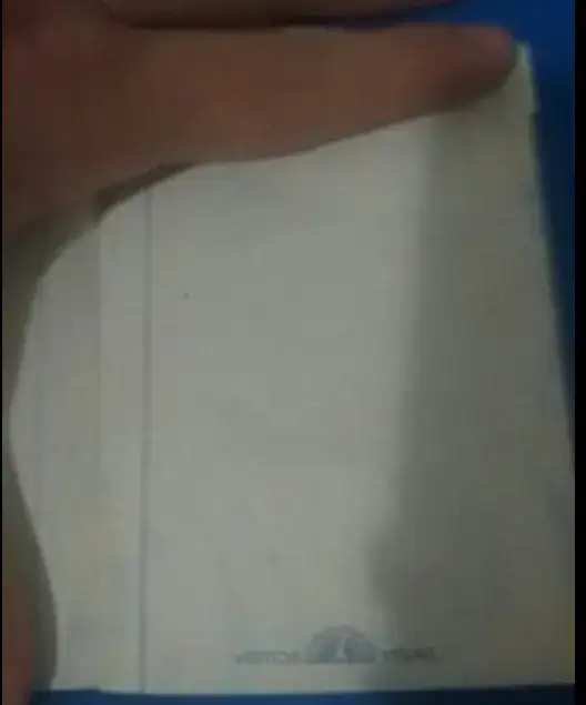 Visa page. Hole in the left