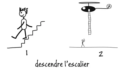 descendre l'escalier - une image évidente