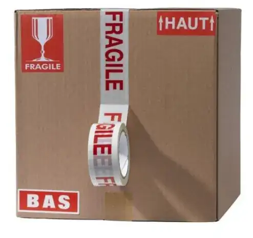 étiquettes haut, bas, fragile