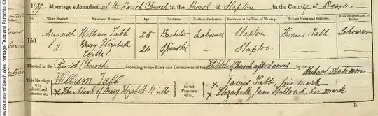 William Tabb marriage