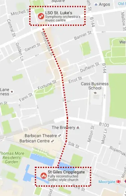 Whitecross Street between the churches