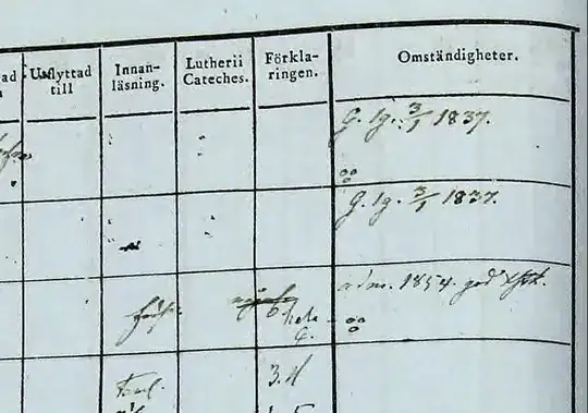 Example of three rings marking