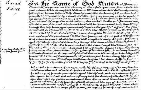 Scan of 19th Century handwritten will