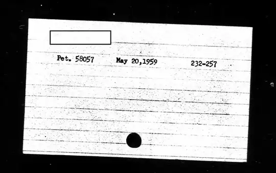 Index card representing naturalization petition