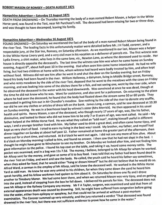 Robert Mason Newspaper Clipping