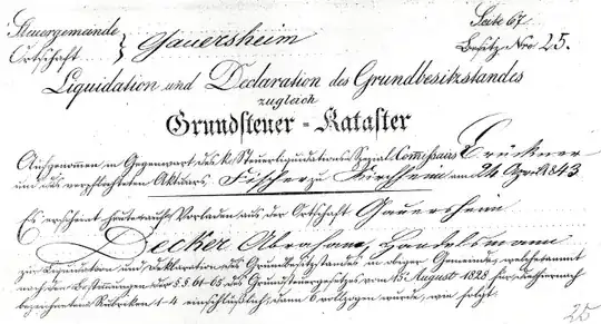 Intro to Kataster for Abraham Decker in Gauersheim