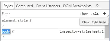 Chrome - New Style Rule button