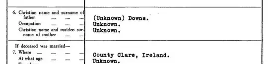 unknown parental names and marriage date