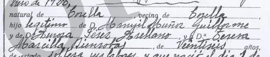 Scan of marriage certificate
