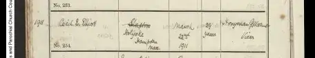 burial record for Cecil E. Elliott
