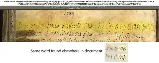 1759 baptism record with unknown word