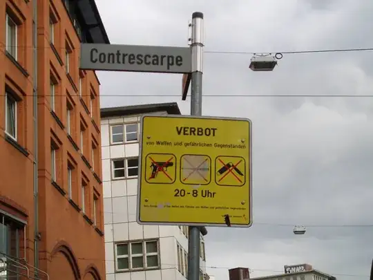 VERBOT von Waffen und gefährlichen Gegenständen, 20-8 Uhr (Verordnunge……r das Verbot des Führens von Waffen und gefährlichen Gegenständen, St……mt Bremen)