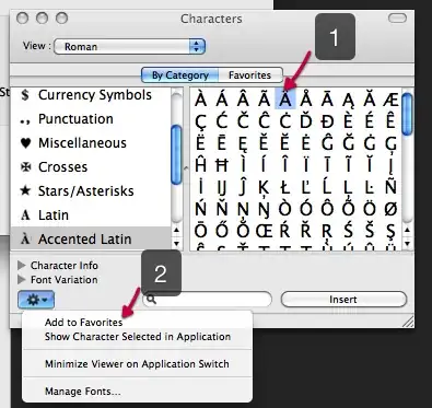 Select desired character