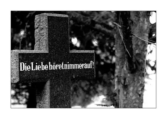 Grave stone inscription: 'Die Liebe höret nimmer auf!'