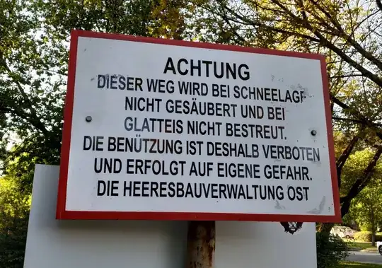 Warning Sign from Heeresbauverwaltung Ost