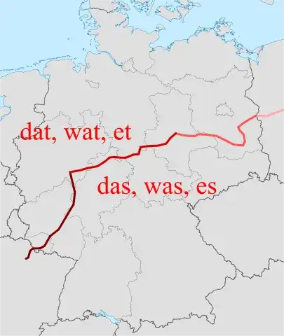 map showing the dat/das line (St. Goar line)
