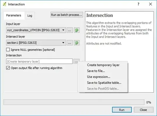 Intersection settings