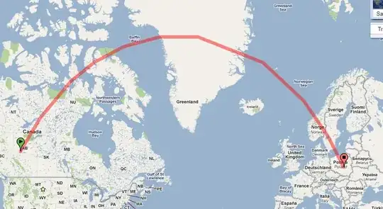 'straight line' distance from Alberta to Poland