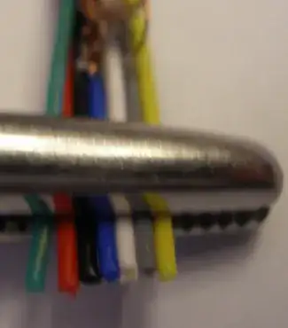 end of cable with 7 wires + shield