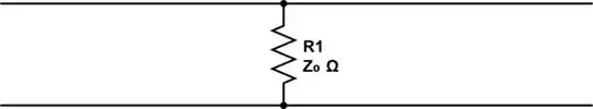 A resistor joining across two long parallel wires