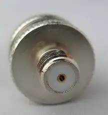 SMA-like connector where dielectric is flush with end of connector