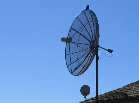 popular 1980s satellite receiving dish:  source WikiMedia