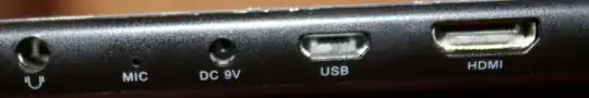 DC 9V Port on Tablet