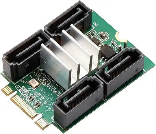 Syba 4 Port SATA III to M.2 M+B Key NGFF NVMe and SATA Socket Adapter Converter Card SD-ADA40118