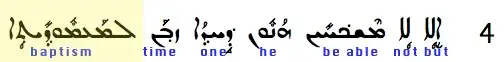Interlinear text: but not be-able he one time baptism