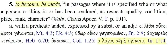 Thayer, p. 116, γίνομαι, §5