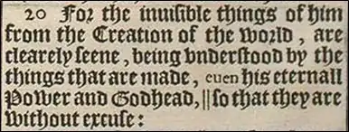 Rom. 1:20 in the King James Version, 1611