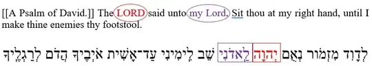 Psalms 110:1 English and Hebrew Text