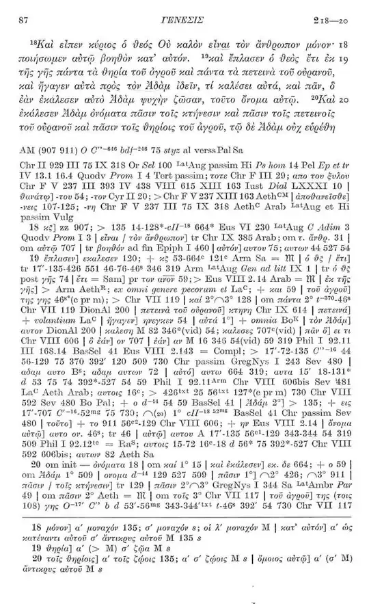 Click for full-sized image Gottingen LXX 2:18-20a
