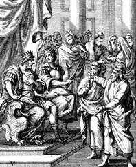 Micaiah addressing Jehoshaphat