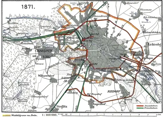 Berlin and its railways in 1871